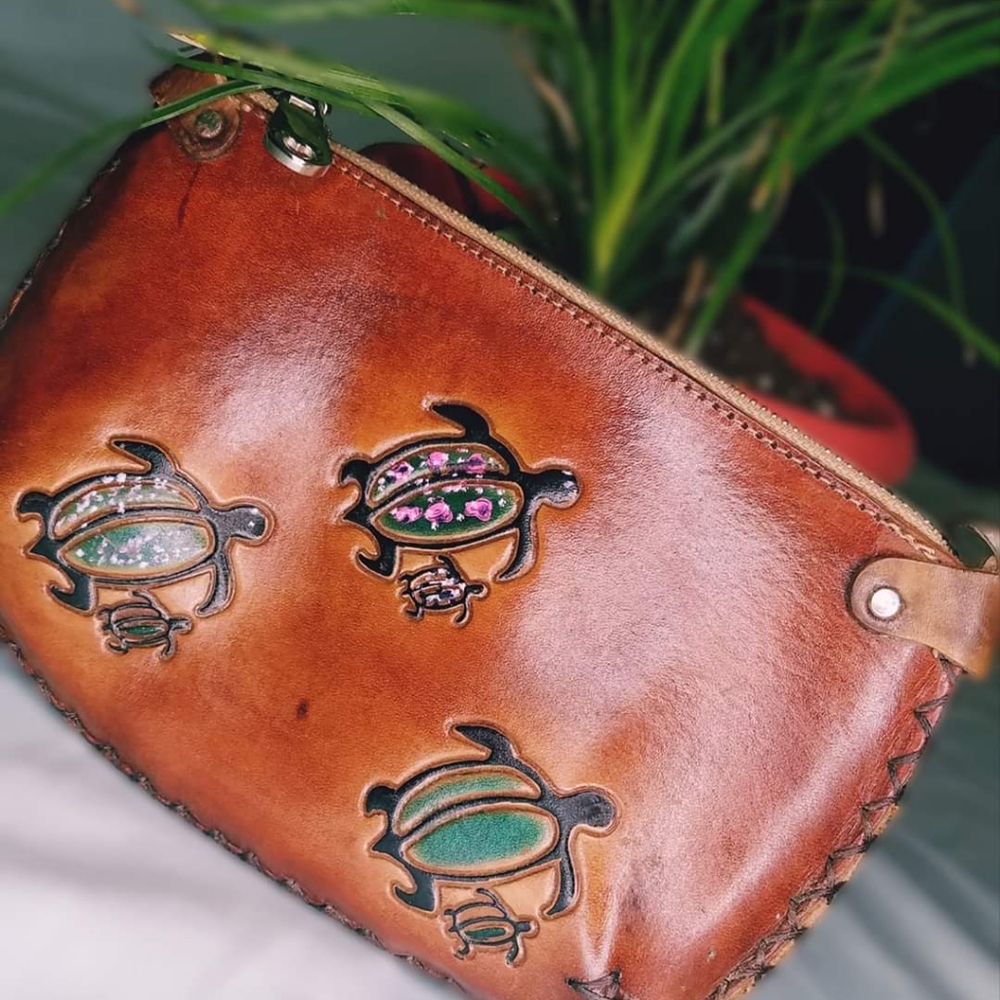 Leather clutch